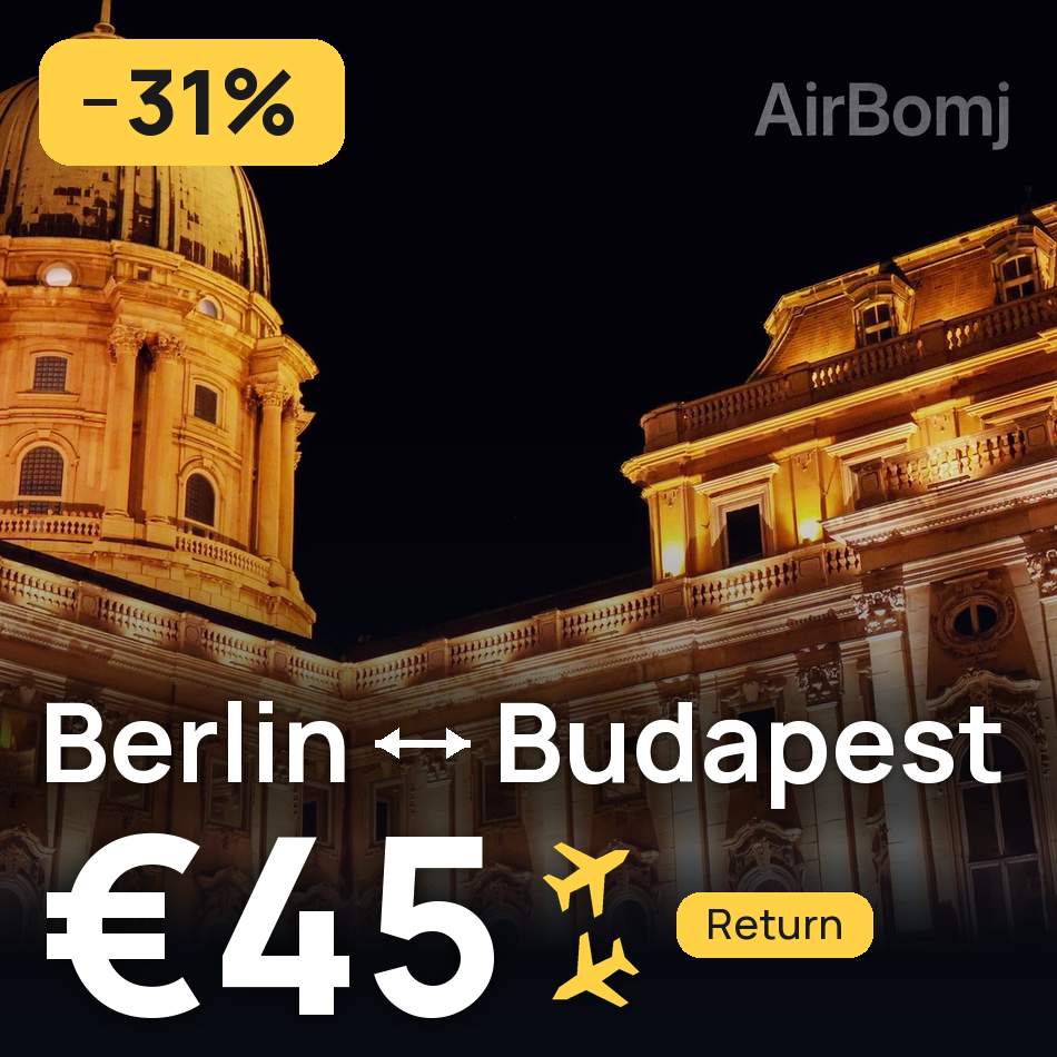 تذكرة طيران: برلين — بودابست، €45
