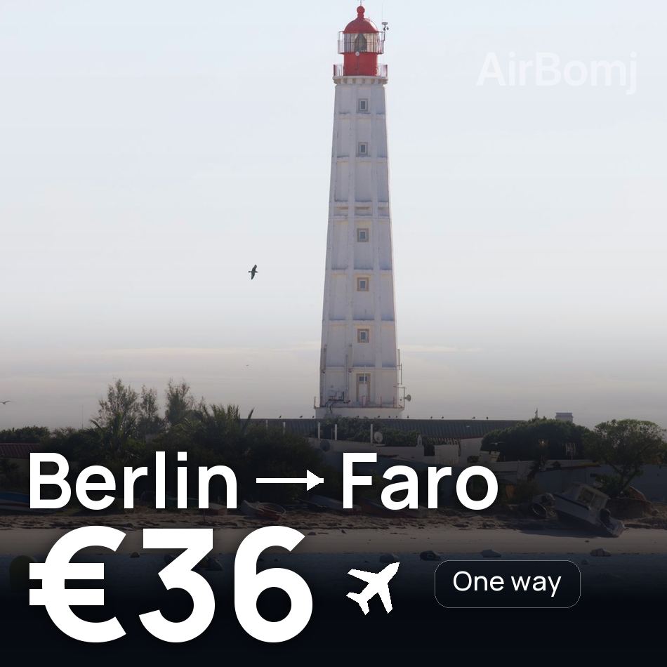 تذكرة طيران: برلين — فارو، €36