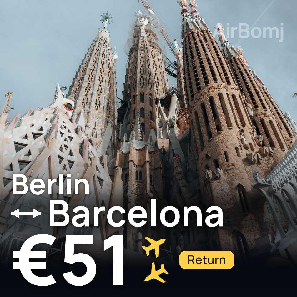 تذكرة طيران: برلين — برشلونة، €51