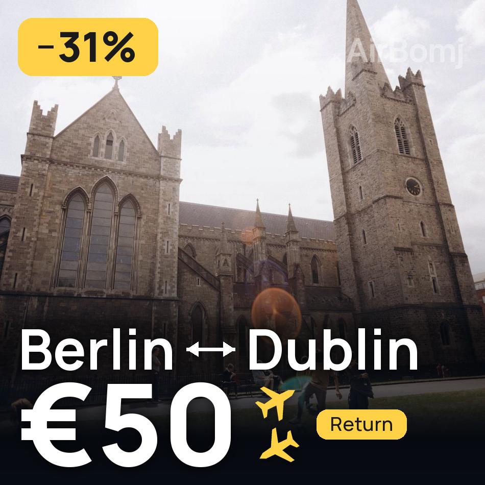 تذكرة طيران: برلين — دبلن، €50