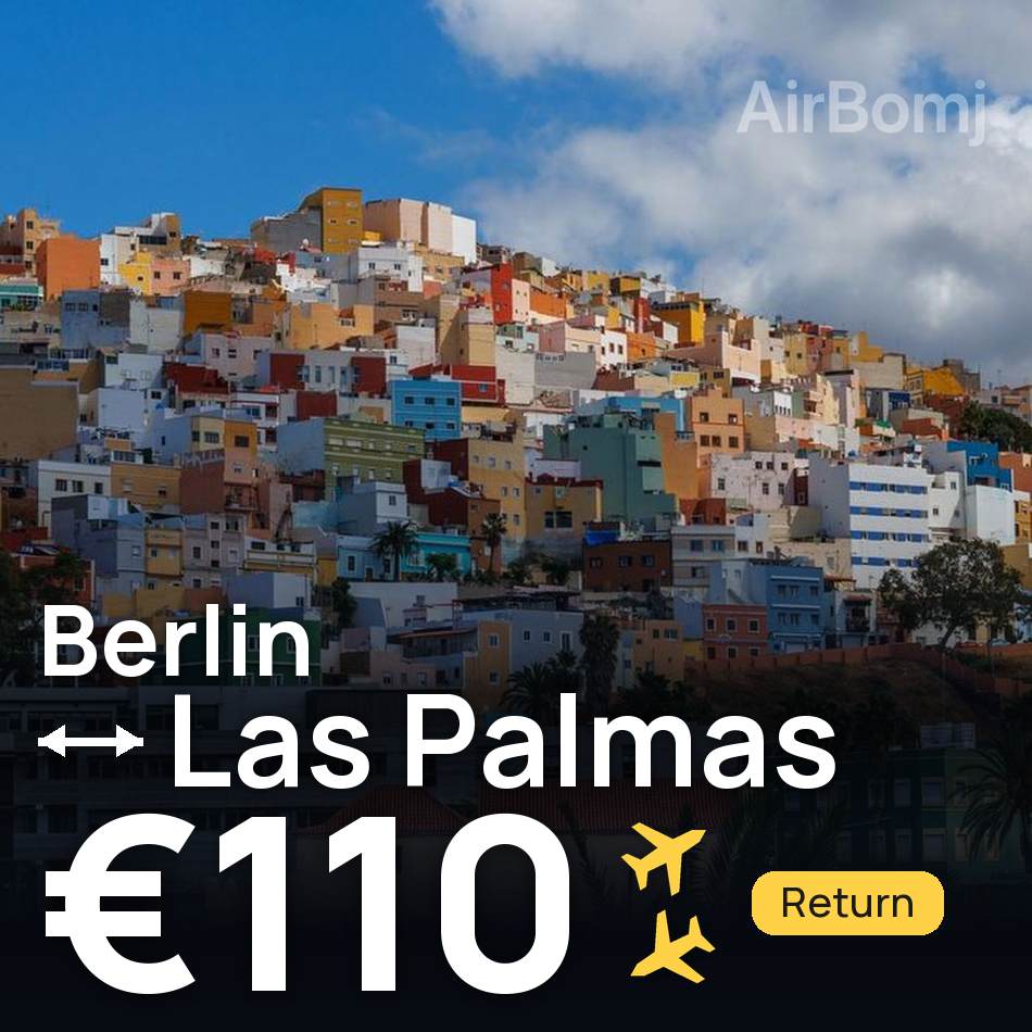 تذكرة طيران: برلين — لاس بالماس، €110