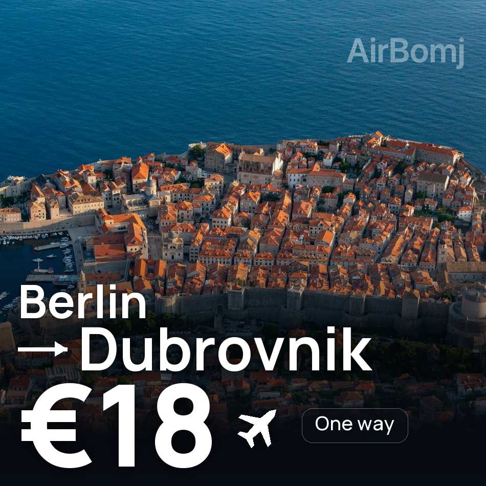 تذكرة طيران: برلين — دوبروڤنيك، €18