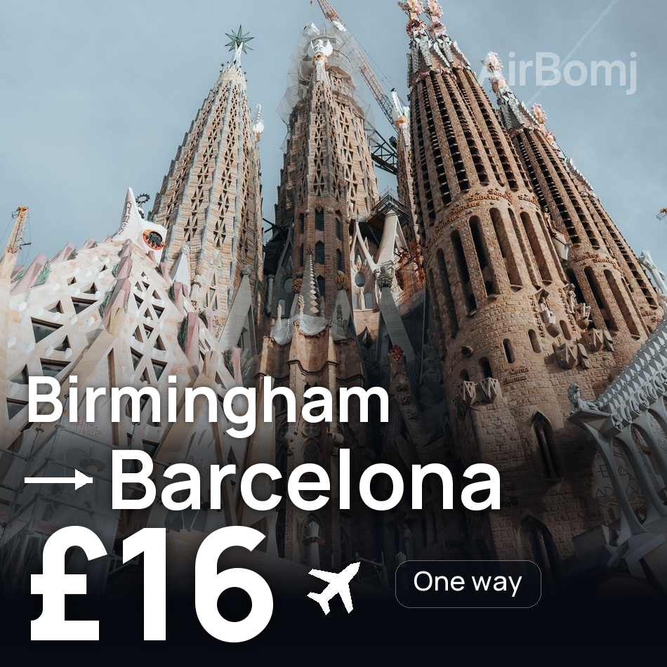 Bilet de avion: Birmingham — Barcelona, £16