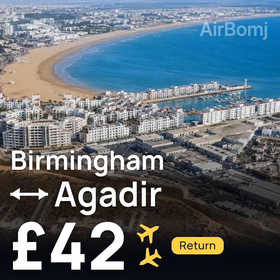 Bilet de avion: Birmingham — Agadir, £42