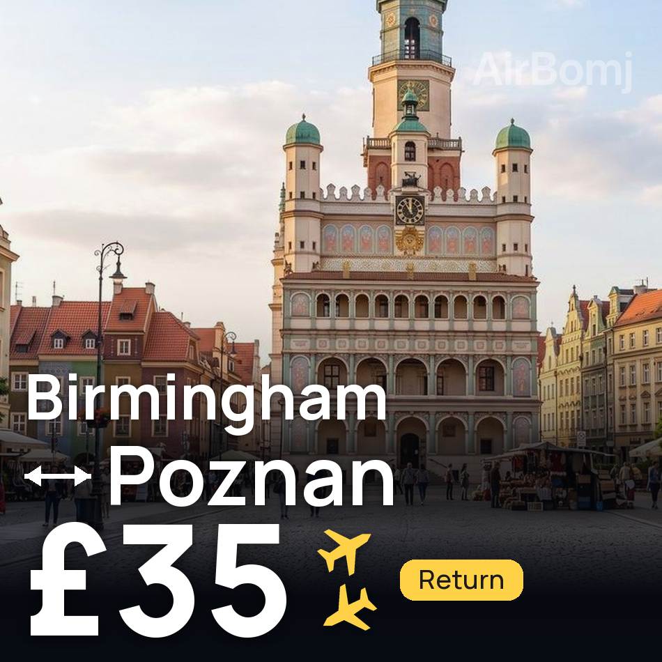 Bilet de avion: Birmingham — Poznan, £35
