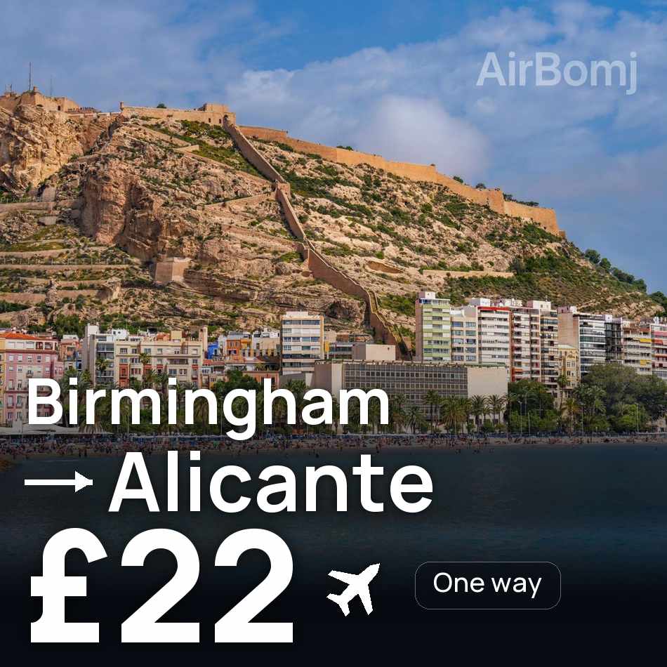 Bilet de avion: Birmingham — Alicante, £22