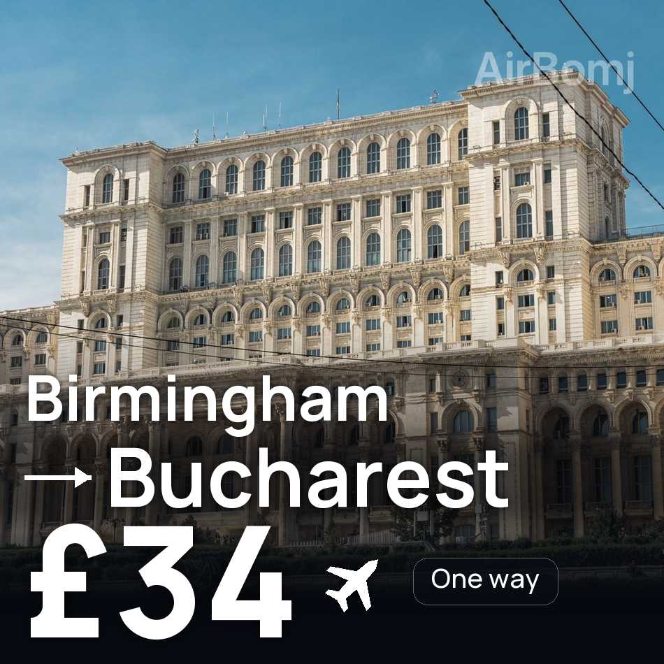 Bilet de avion: Birmingham — Bucharest, £34