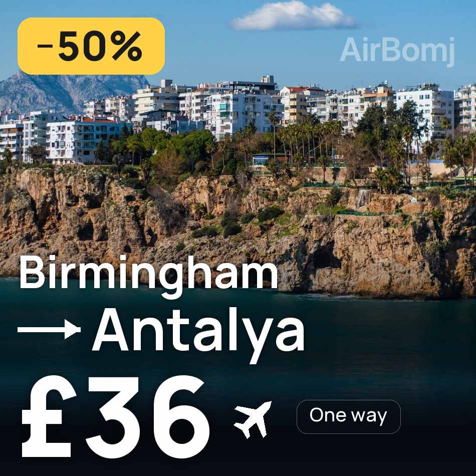 Bilet de avion: Birmingham — Antalya, £36