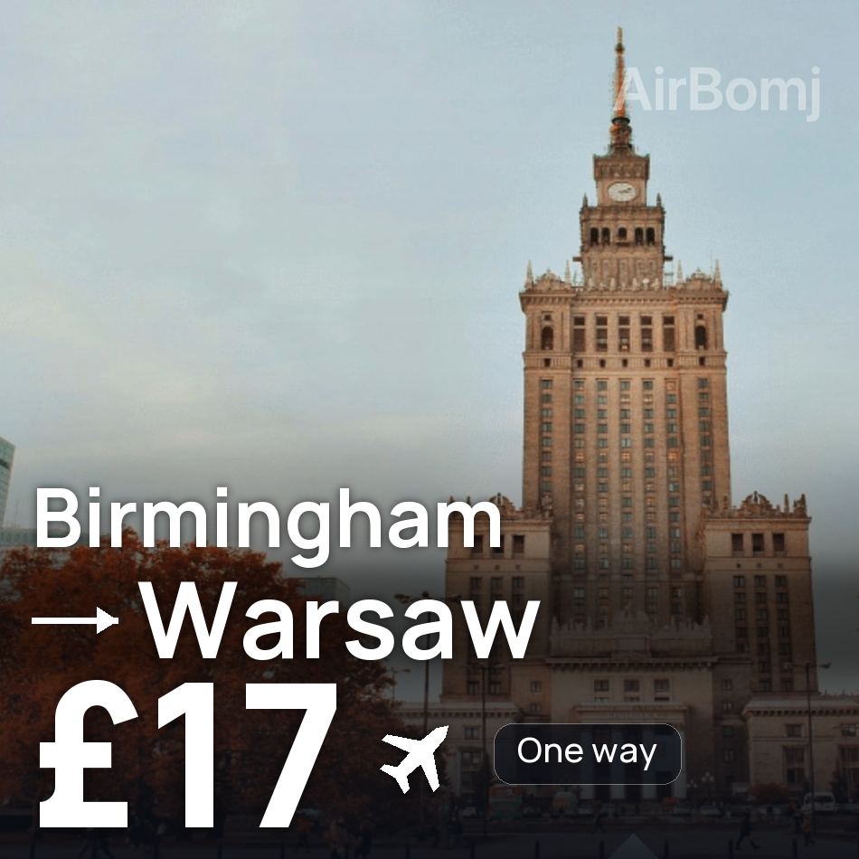 Bilet de avion: Birmingham — Warsaw, £17