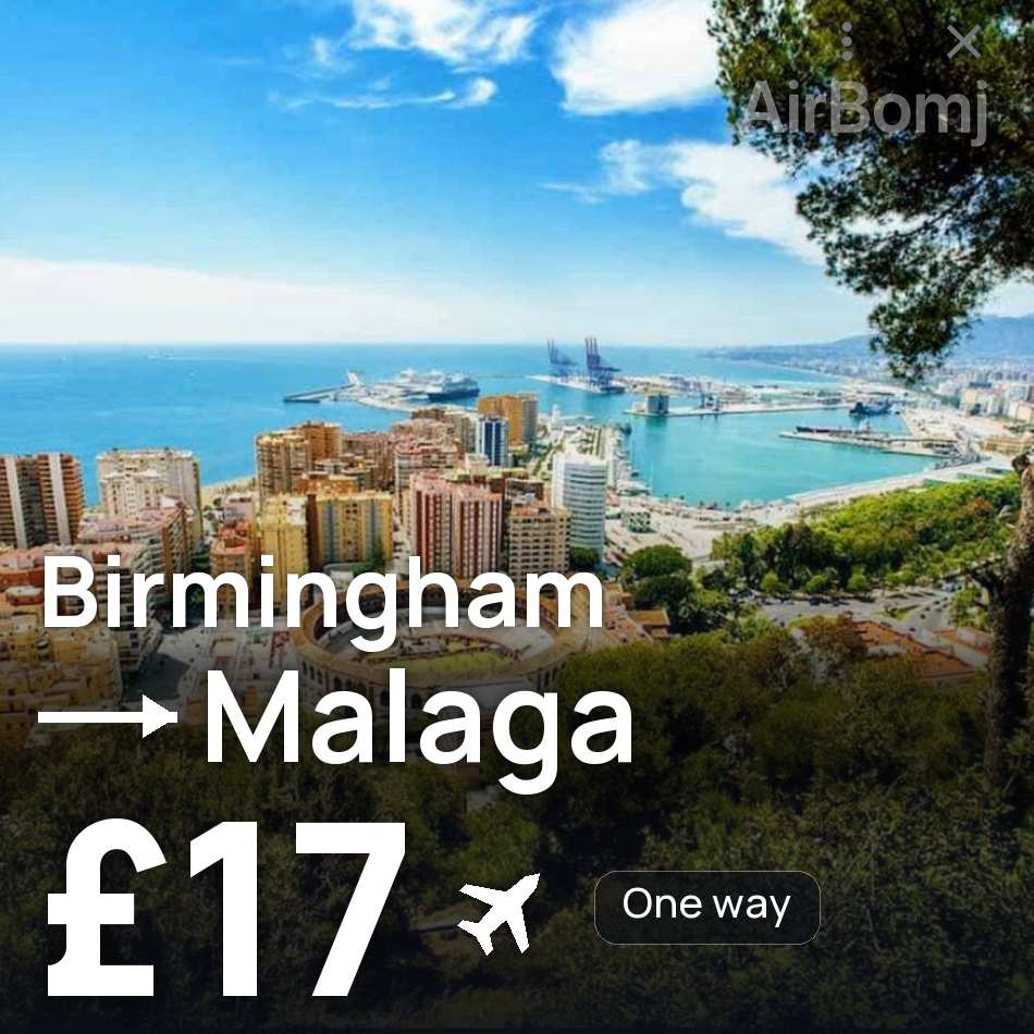 Bilet de avion: Birmingham — Malaga, £17
