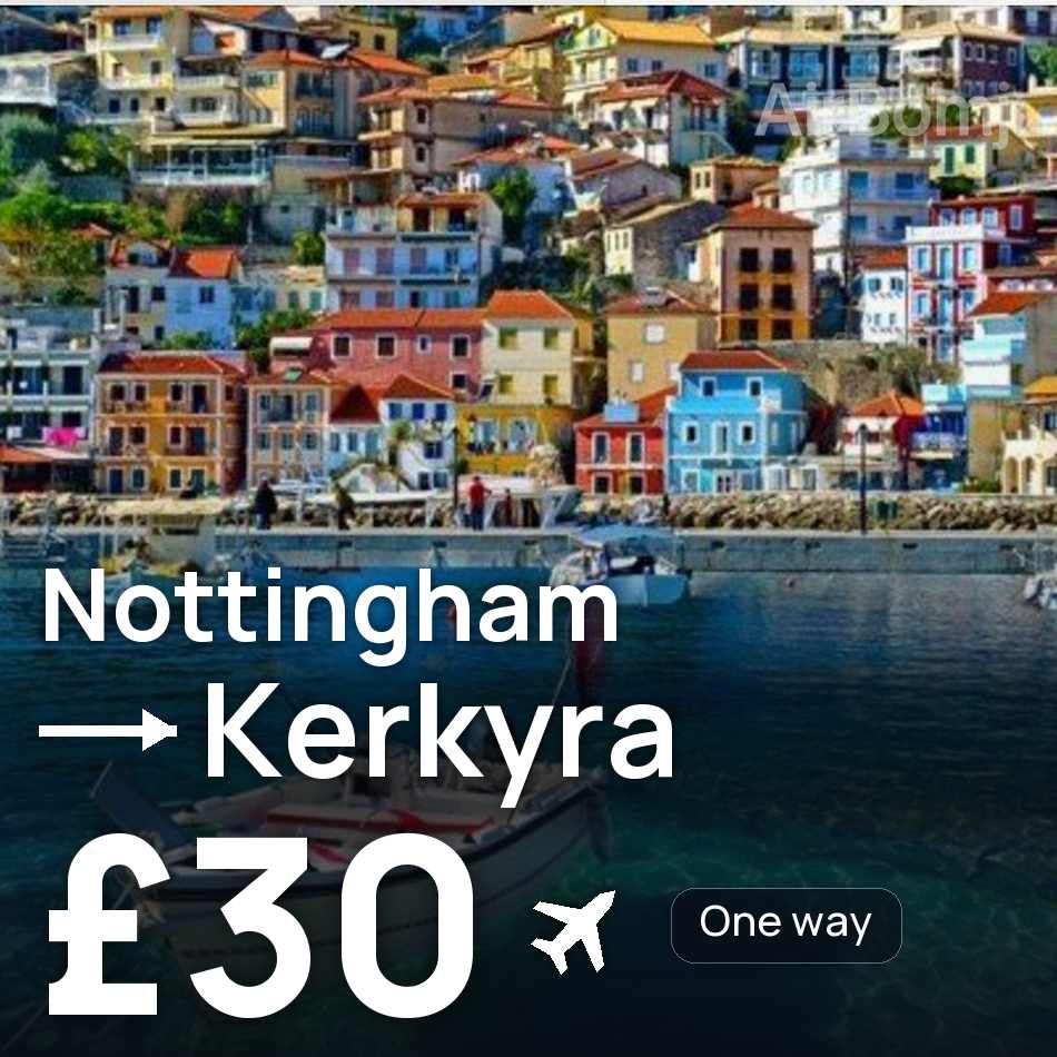 Bilet de avion: Nottingham — Kerkyra, £30