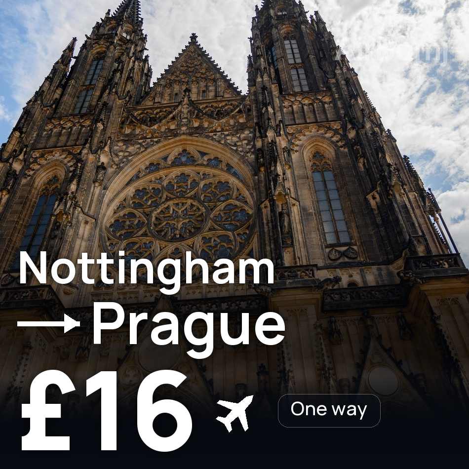 Bilet de avion: Nottingham — Prague, £16