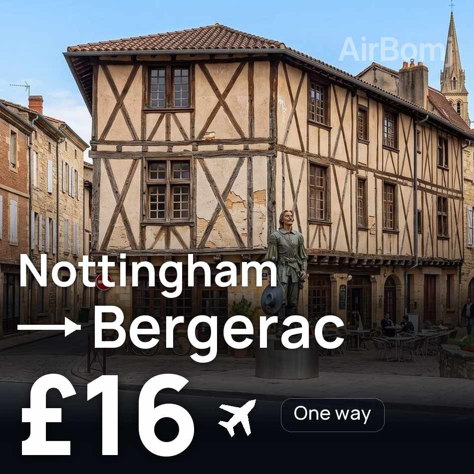 Bilet de avion: Nottingham — Bergerac, £16