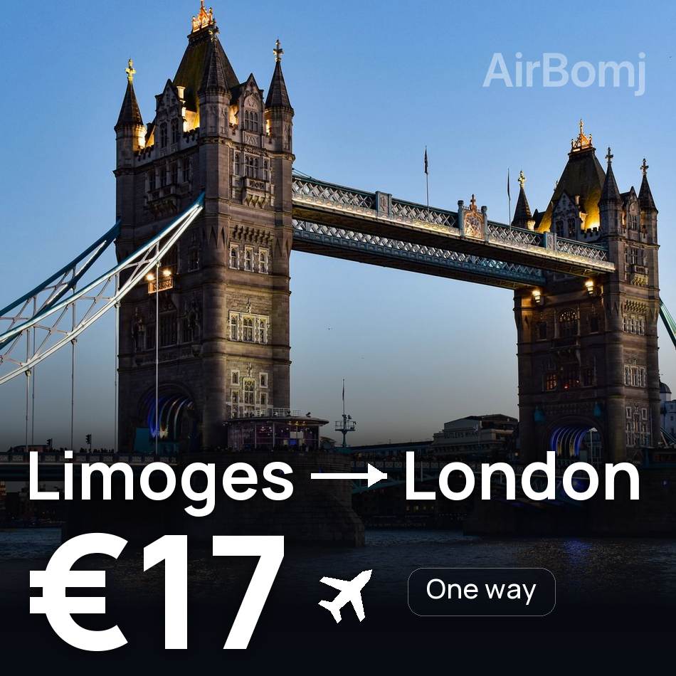 Bilet de avion: Limoges — London, €17