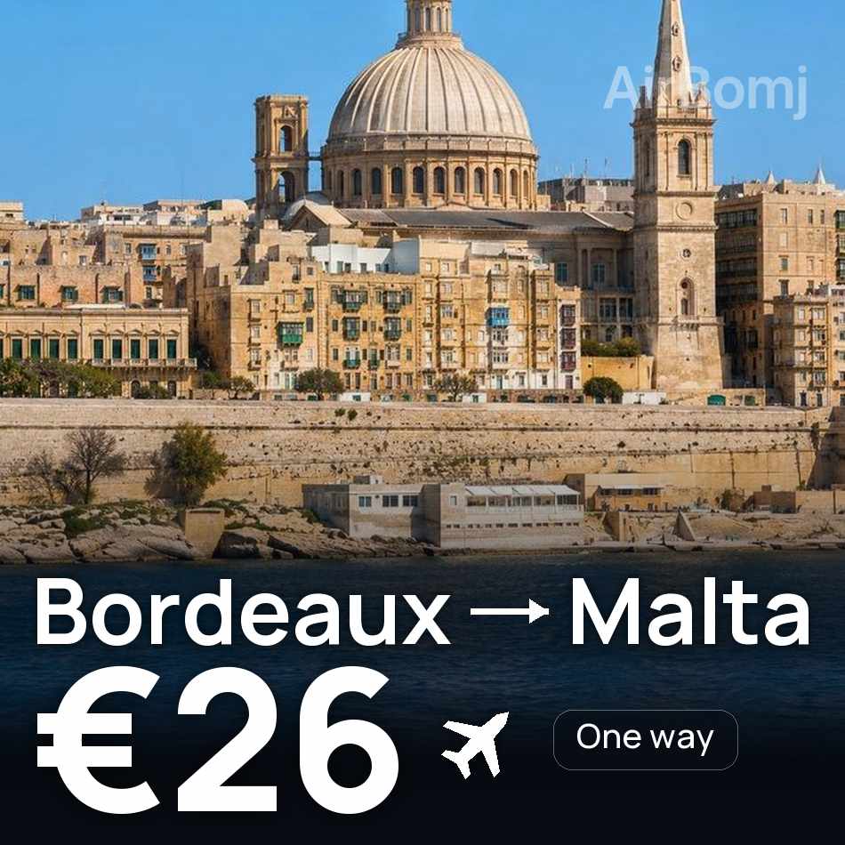 Bilet de avion: Bordeaux — Malta, €26