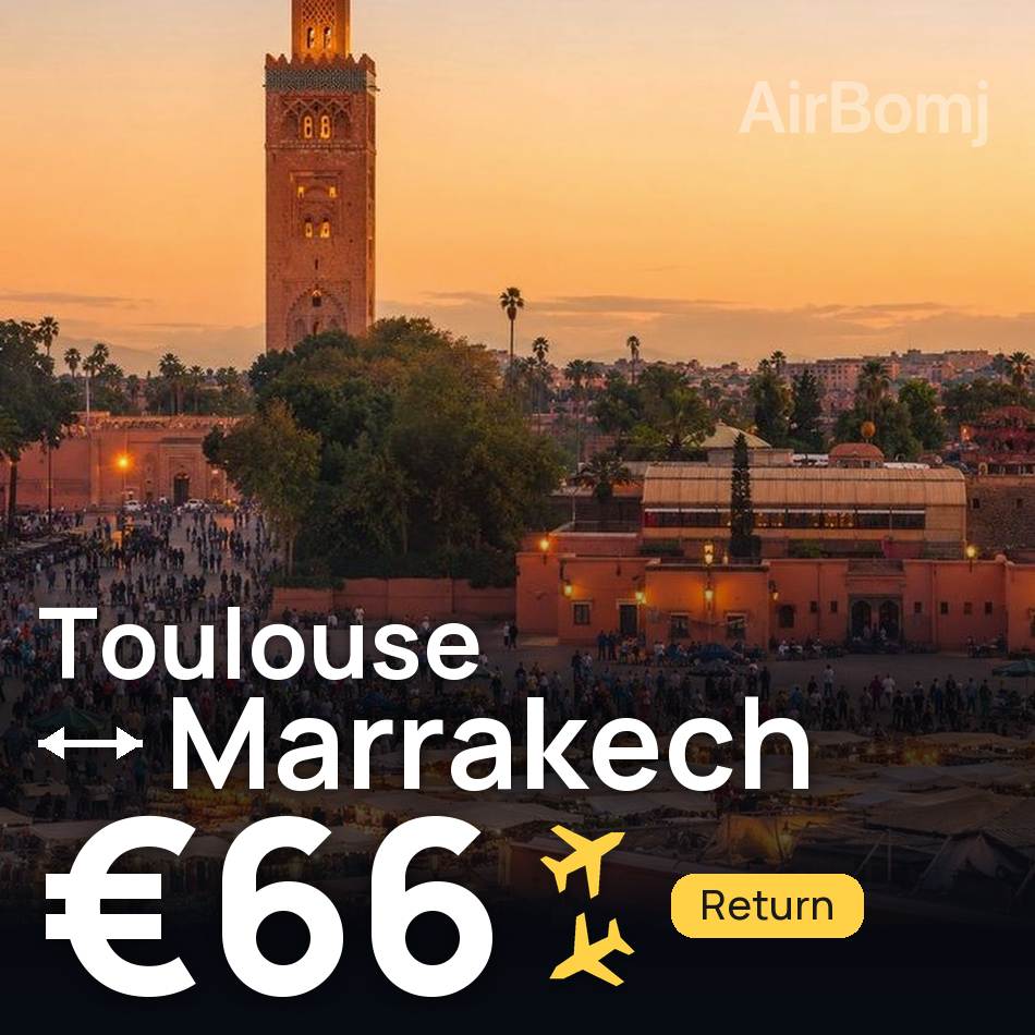 Bilet de avion: Toulouse — Marrakech, €66