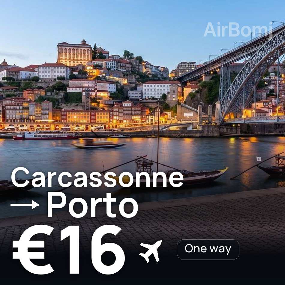 Bilet de avion: Carcassonne — Porto, €16