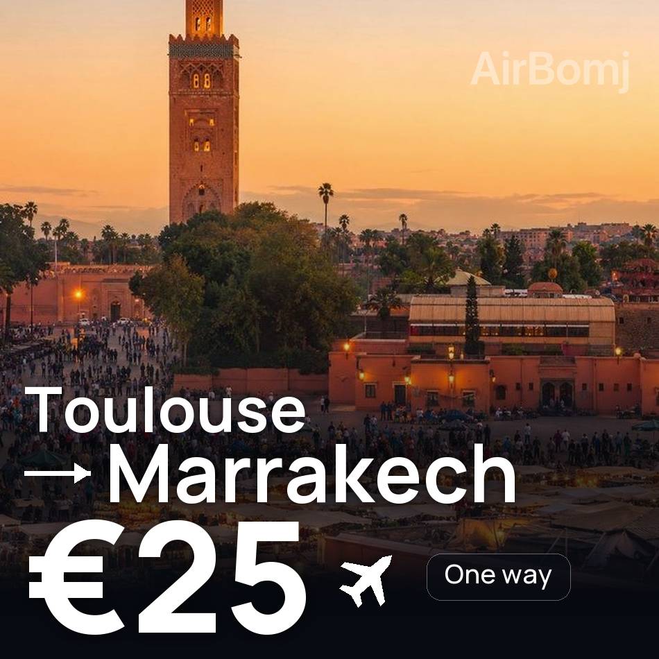 Bilet de avion: Toulouse — Marrakech, €25