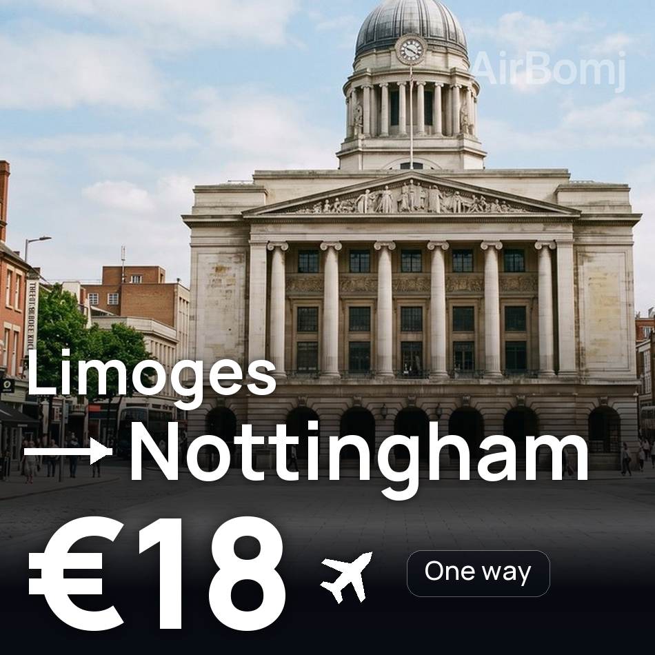 Bilet de avion: Limoges — Nottingham, €18