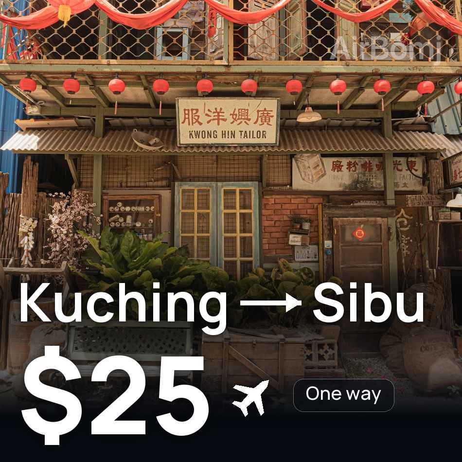 Bilet de avion: Kuching — Sibu, $25