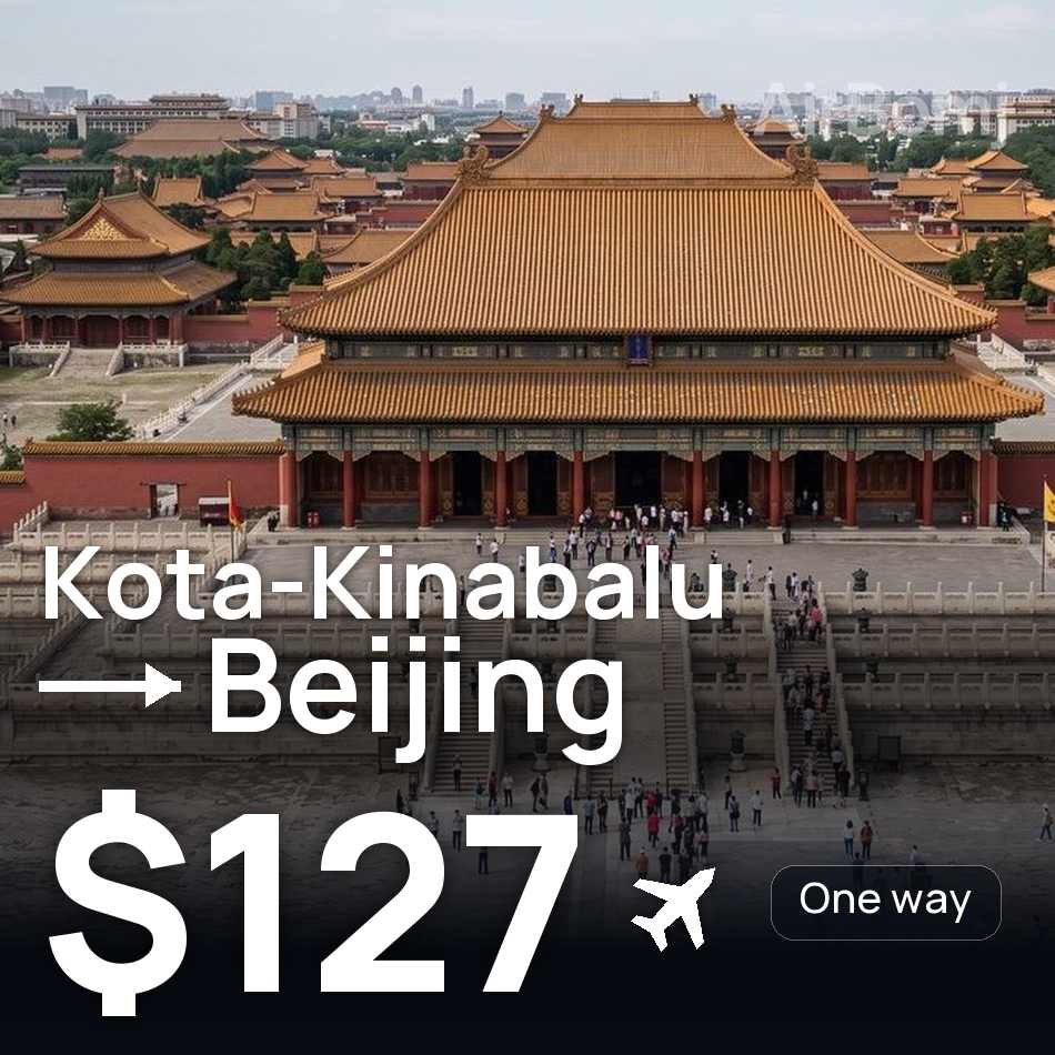 Bilet de avion: Kota-Kinabalu — Beijing, $127