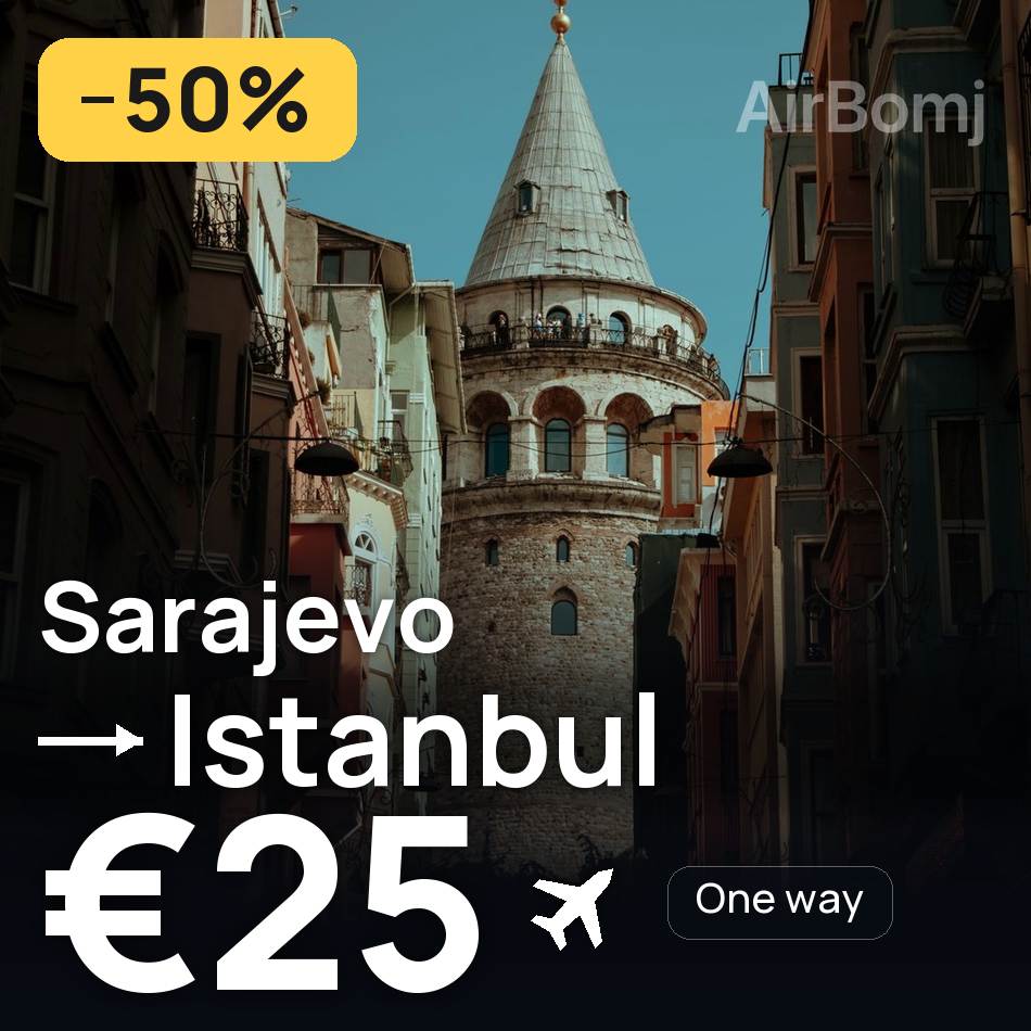 Biglietto aereo: Sarajevo — Istanbul, €25