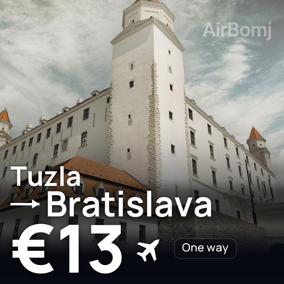 Biglietto aereo: Tuzla — Bratislava, €13