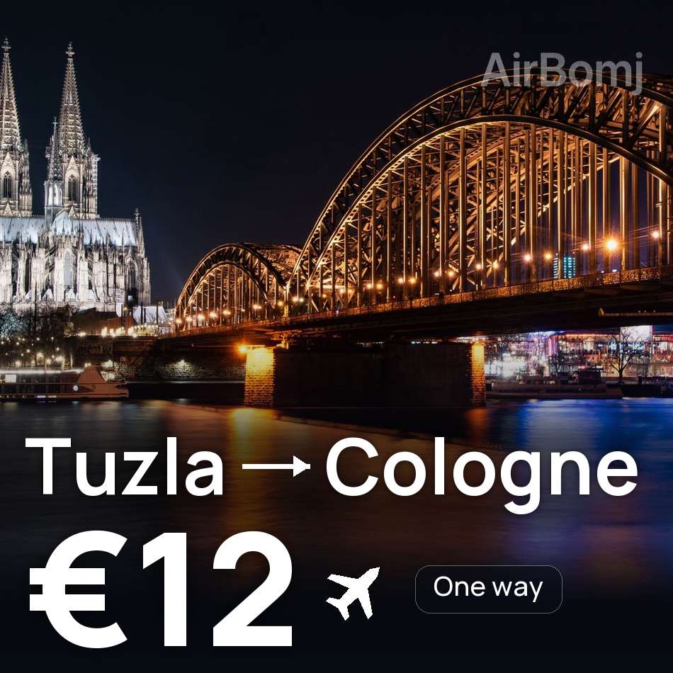 Biglietto aereo: Tuzla — Colonia, €12