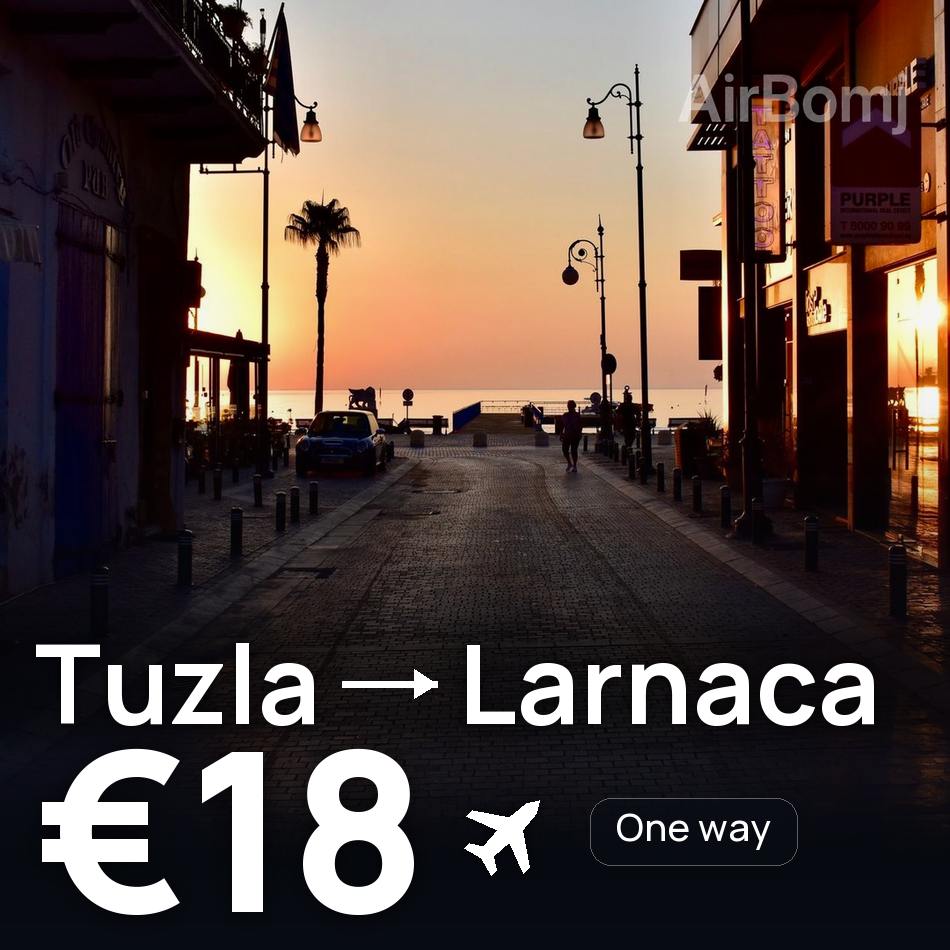 Biglietto aereo: Tuzla — Larnaka, €18