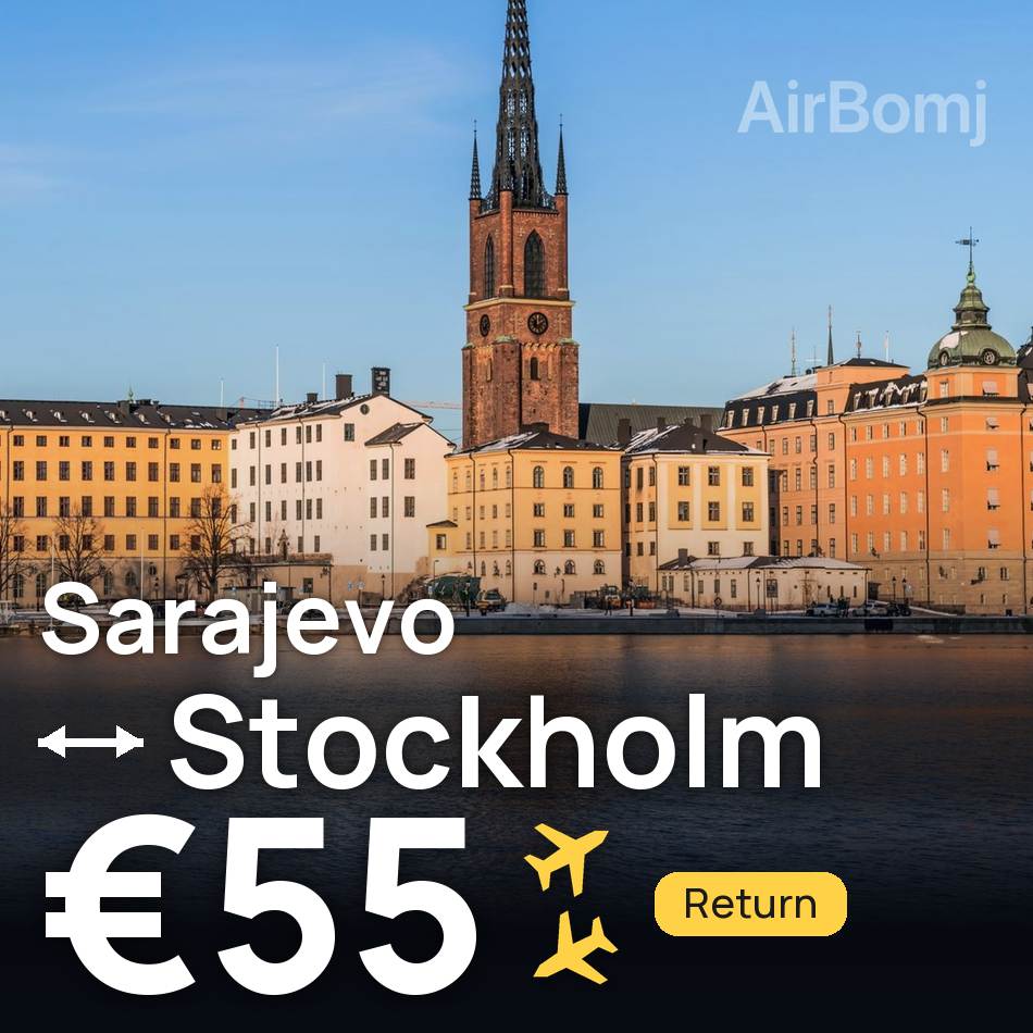 Biglietto aereo: Sarajevo — Stoccolma, €55