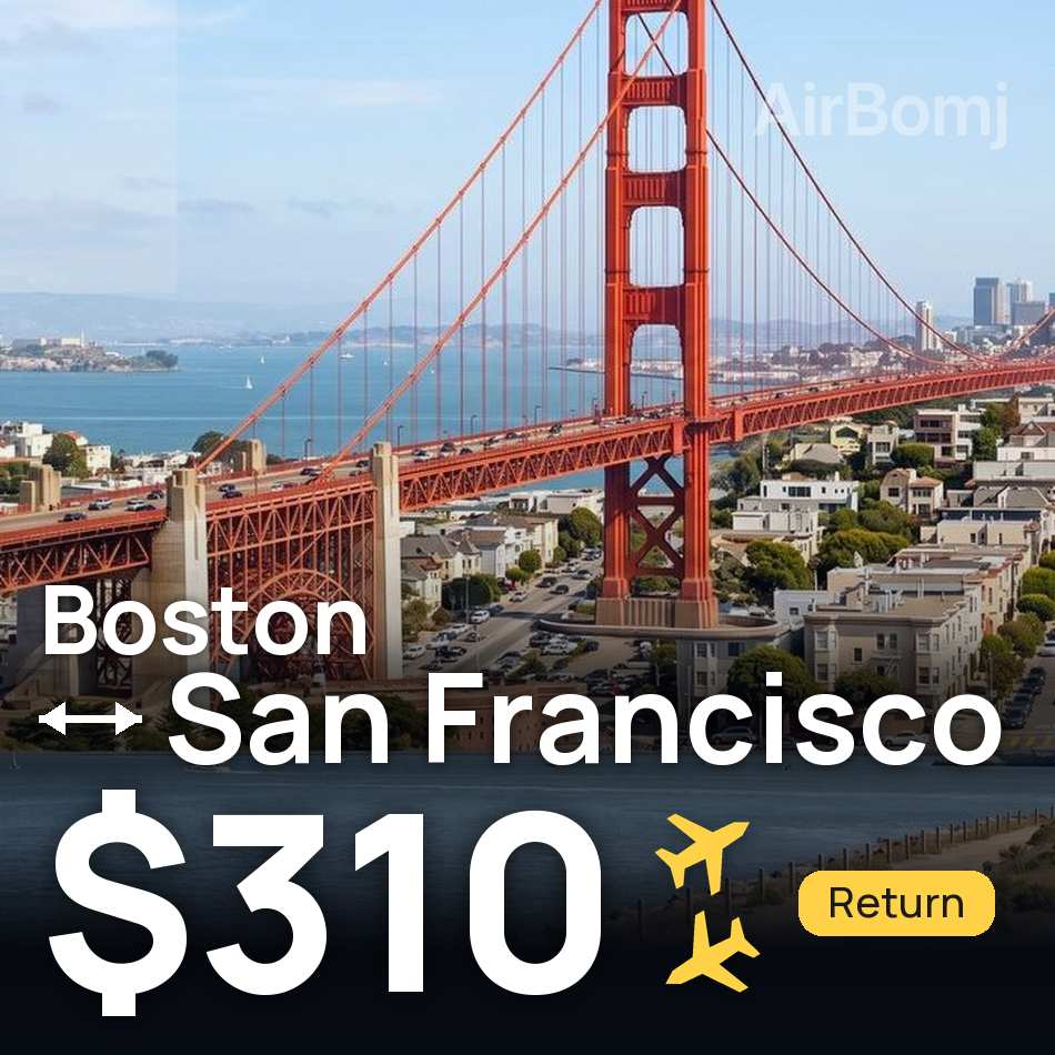 Billet d'avion : Boston — San Francisco, $310