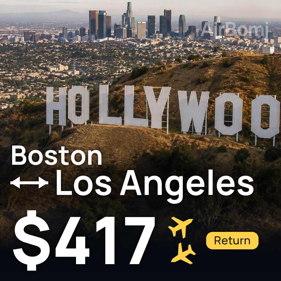 Billet d'avion : Boston — Los Ángeles, $417