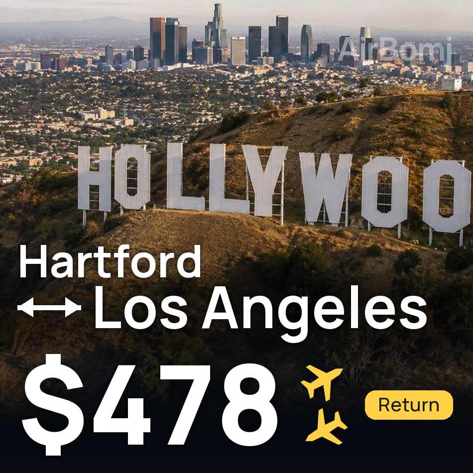 Billet d'avion : Hartford — Los Ángeles, $478