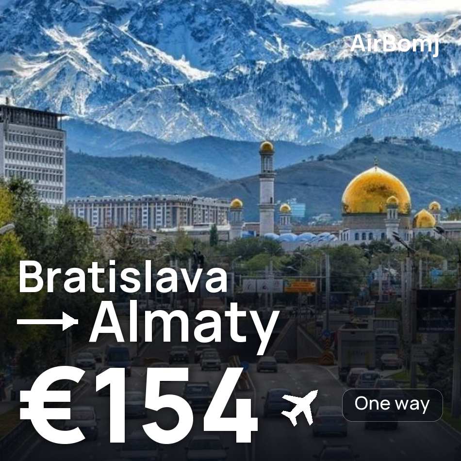 تذكرة طيران: براتيسلافا — ألماطة، €154