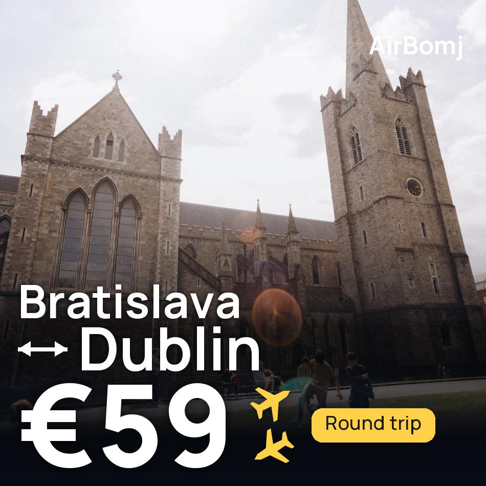 تذكرة طيران: براتيسلافا — دبلن، €59