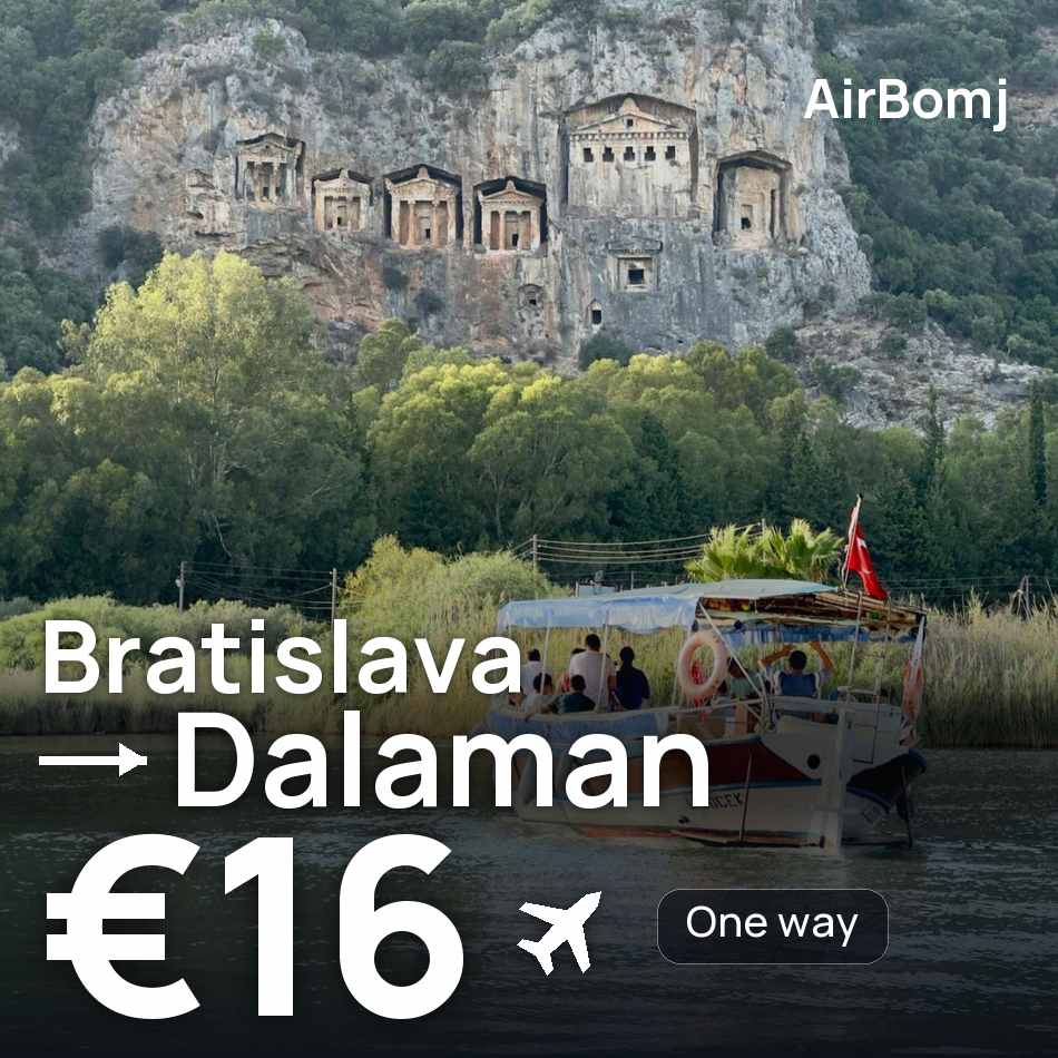 تذكرة طيران: براتيسلافا — دالامان، €16