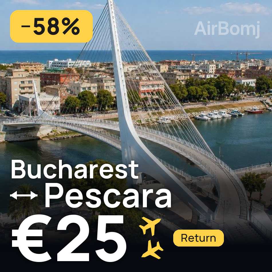 تذكرة طيران: بوخارست — بسكارا، €25