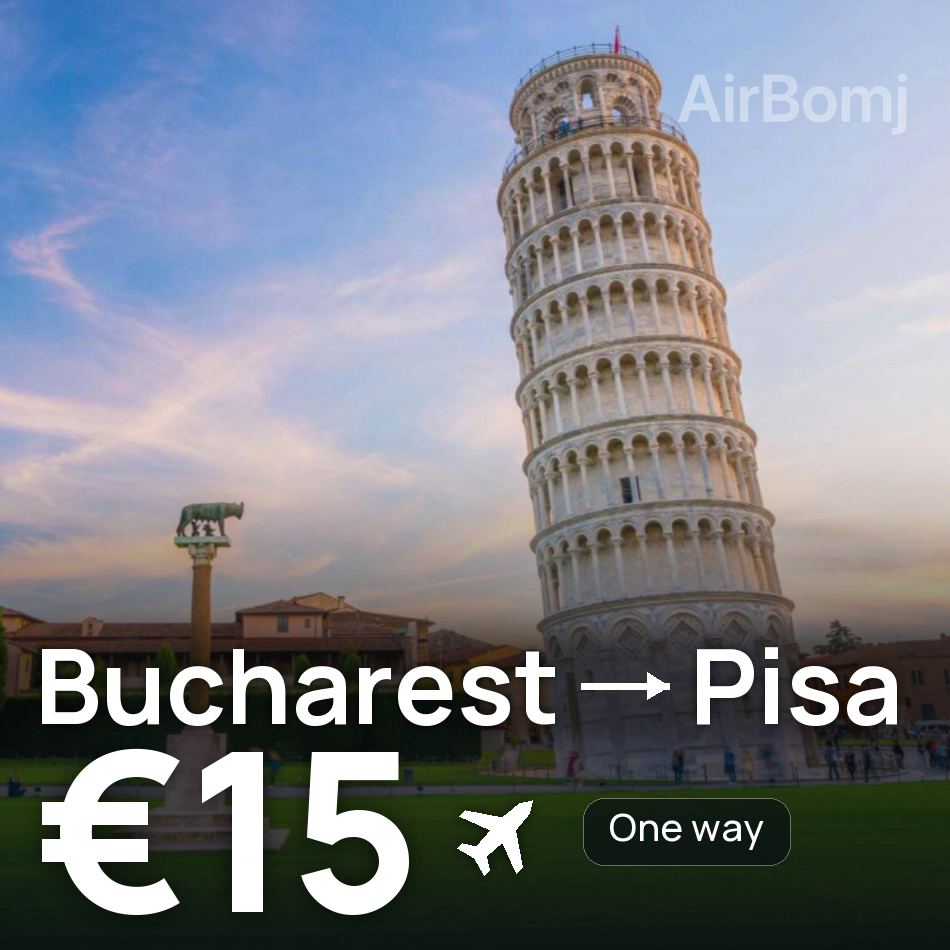 تذكرة طيران: بوخارست — بيزا، €15