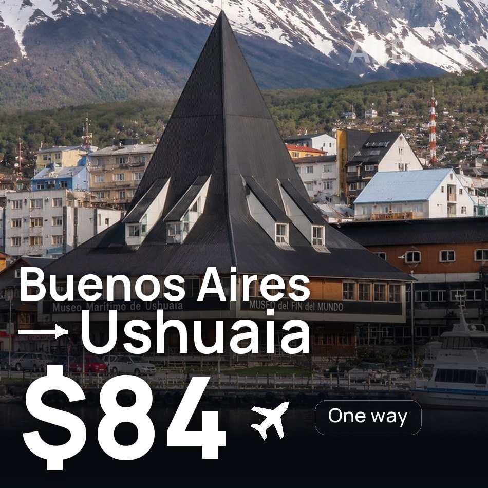 Bilet lotniczy: Buenos Aires — Ushuaia, $84