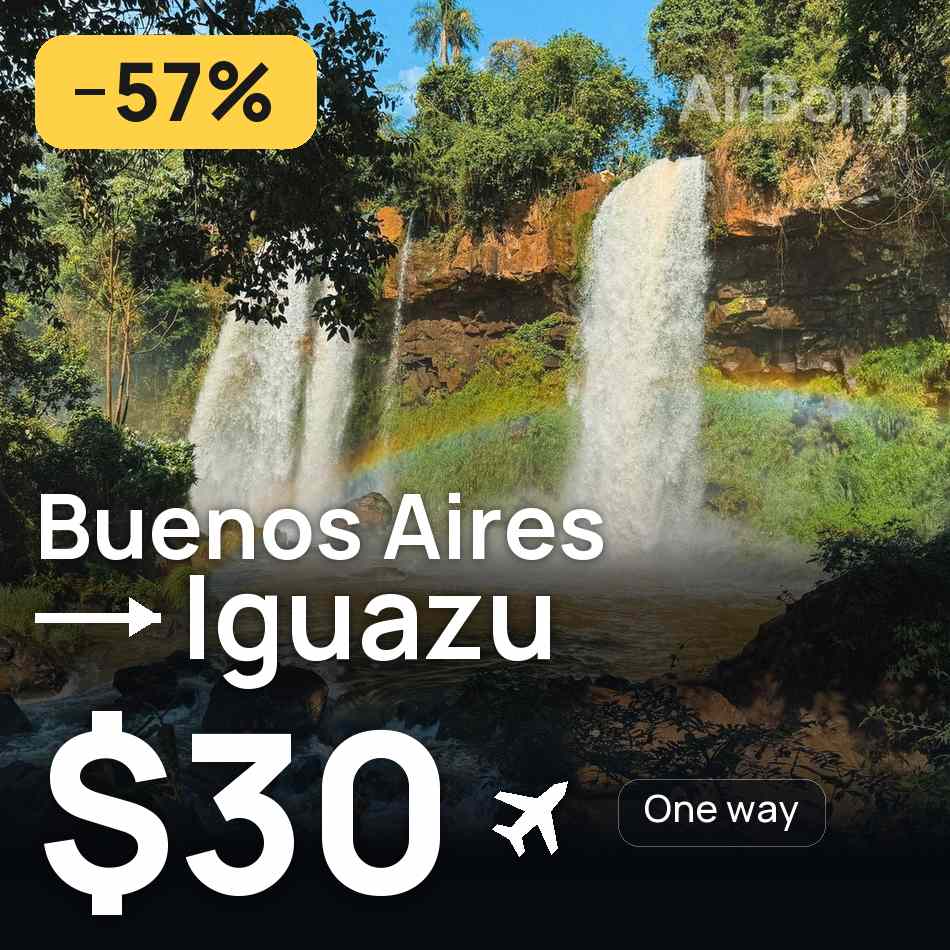 Biglietto aereo: Buenos Aires — Puerto Iguazú, $30