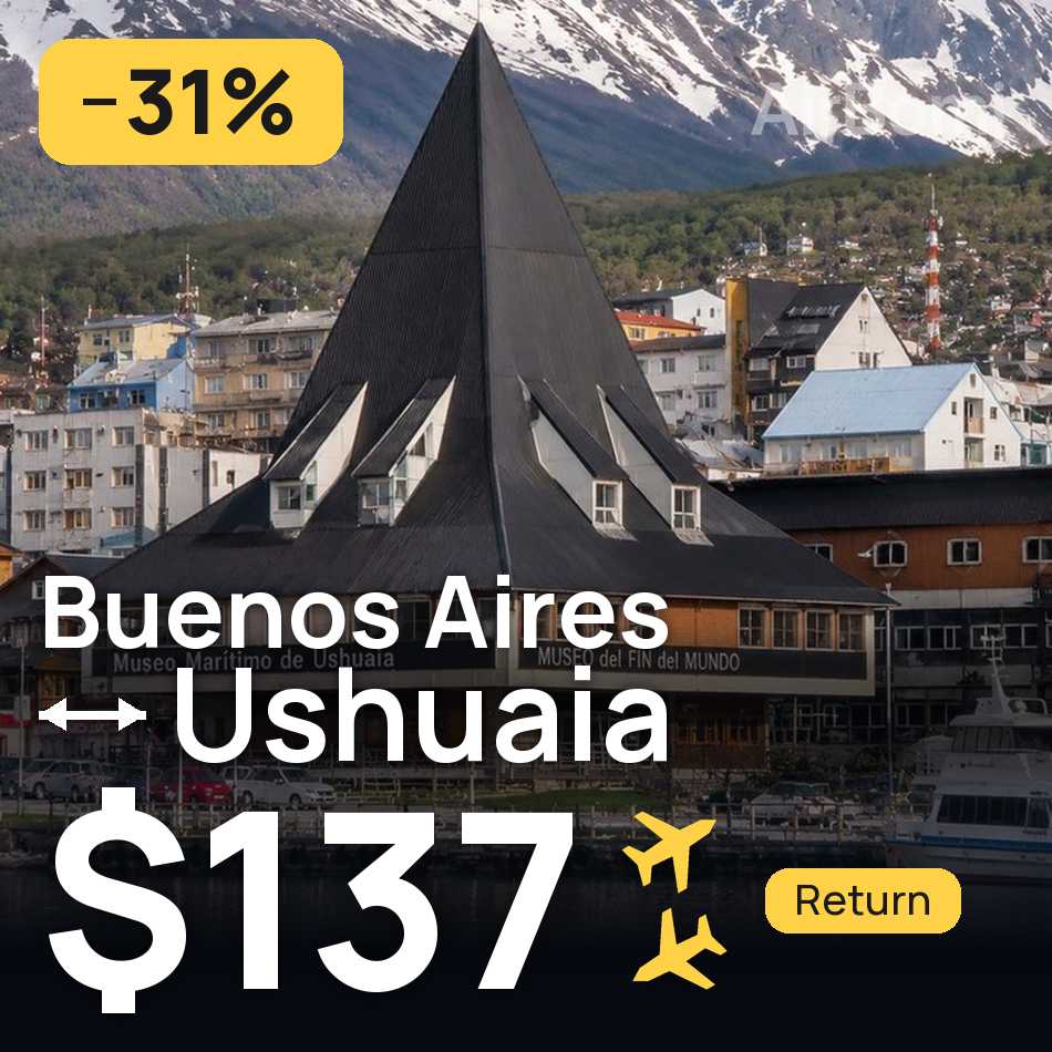 Biglietto aereo: Buenos Aires — Ushuaia, $137