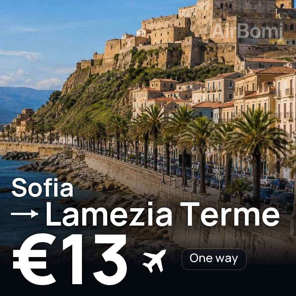 تذكرة طيران: صوفيا — لاميتسيا تيرمي، €13
