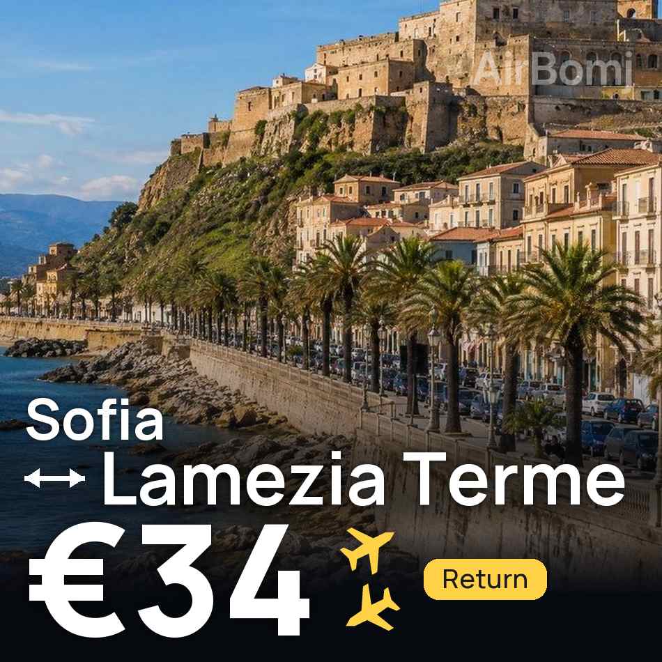 تذكرة طيران: صوفيا — لاميتسيا تيرمي، €34