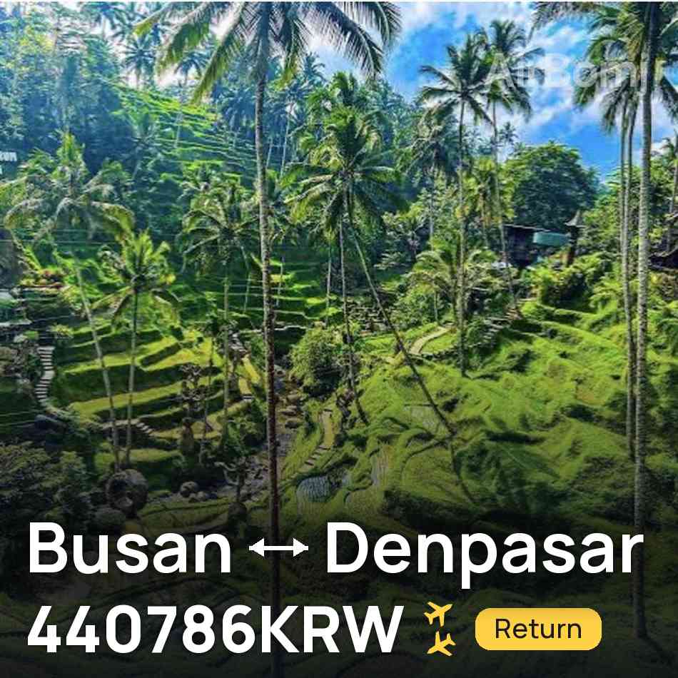 Biglietto aereo: Busan — Denpasar (Bali), 440786KRW