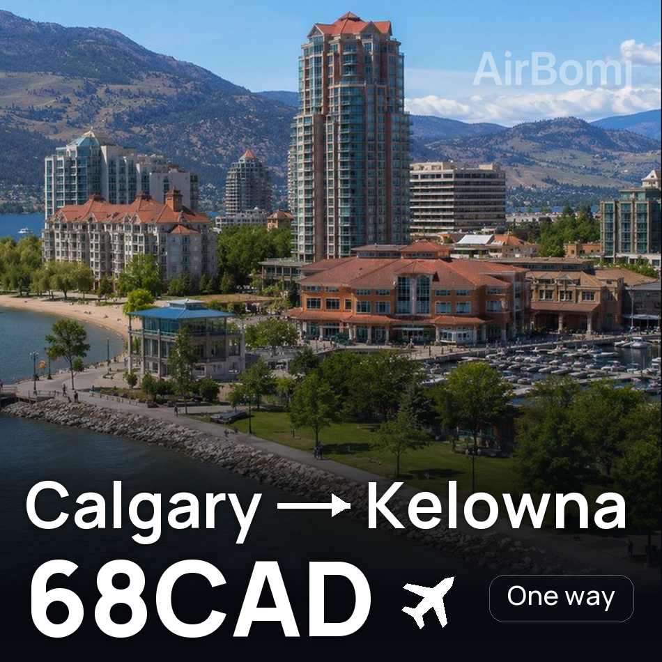 تذكرة طيران: كالجاري — كيلونا، 68CAD
