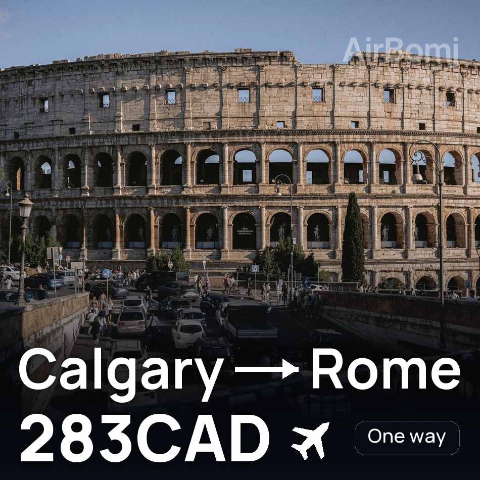 تذكرة طيران: كالجاري — روما، 283CAD