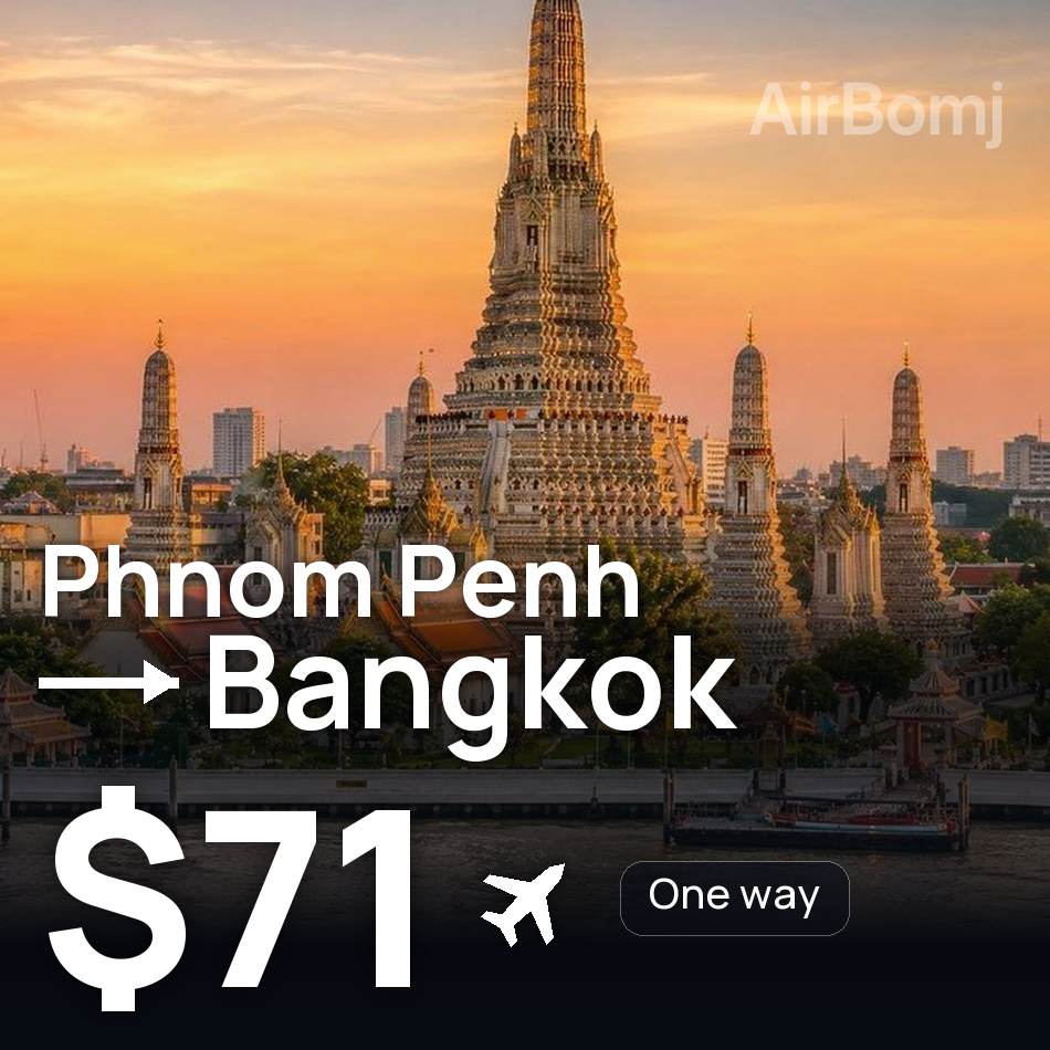 Biglietto aereo: Phnom Penh — Bangkok, $71