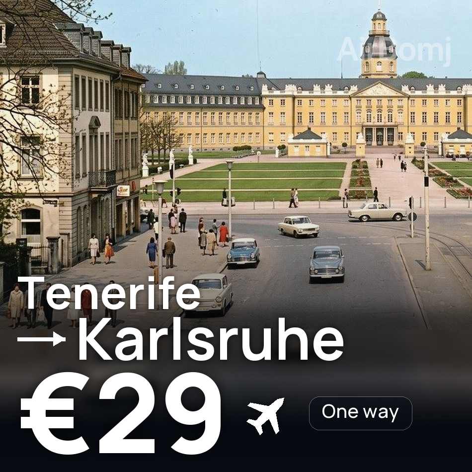 Biglietto aereo: Tenerife — Karlsruhe, €29