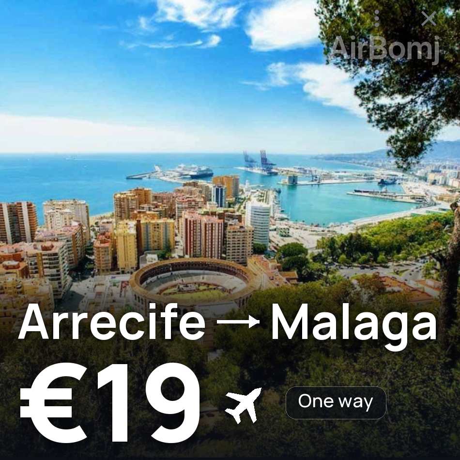 Biglietto aereo: Arrecife — Málaga, €19