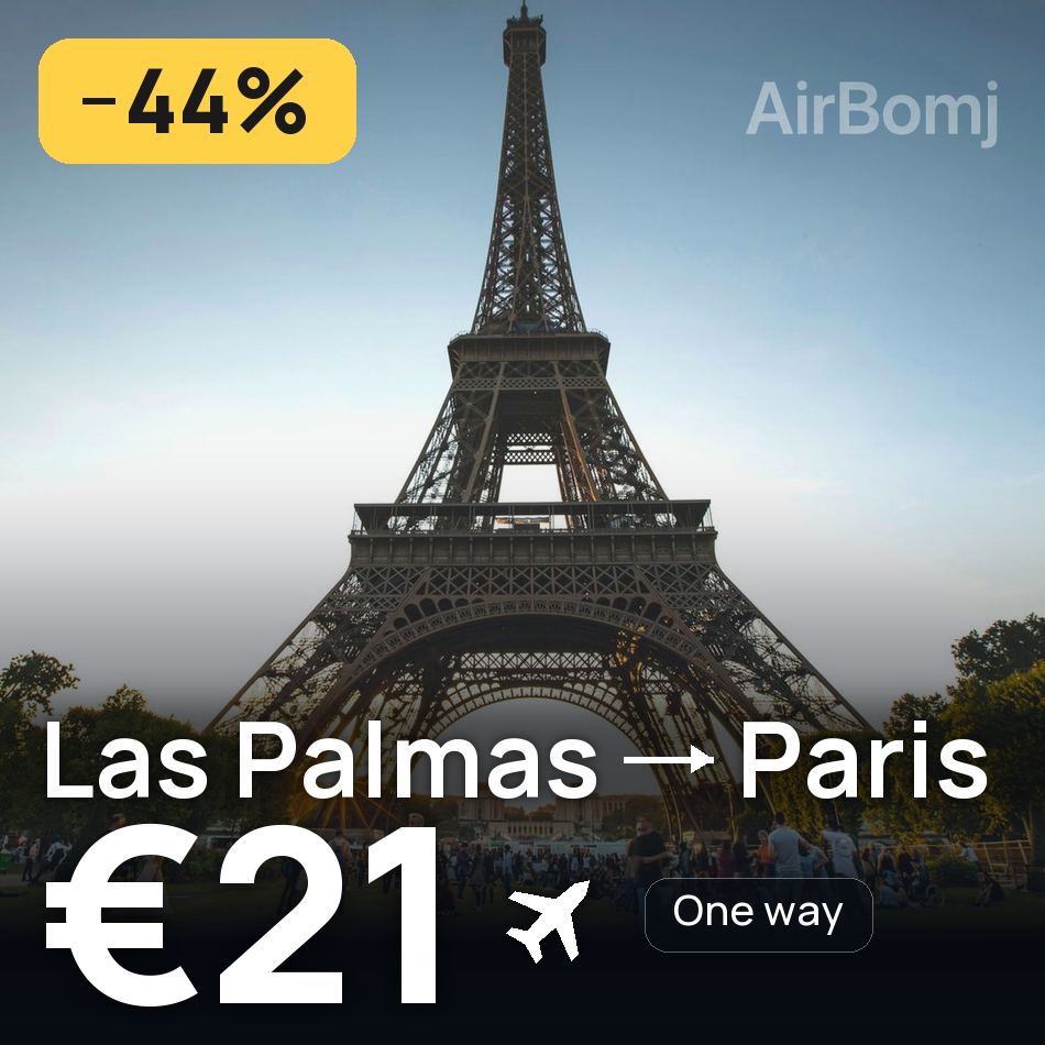Biglietto aereo: Palmas de Gran Canaria — Parigi, €21